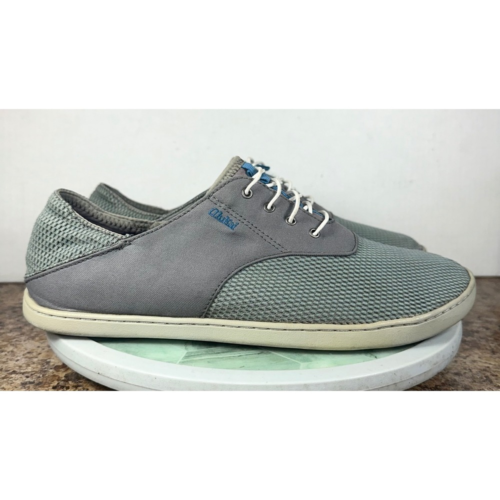 OluKai Nohea Moku Mens Lightweight Gray Mesh Lace Up Sneakers Casual Shoes